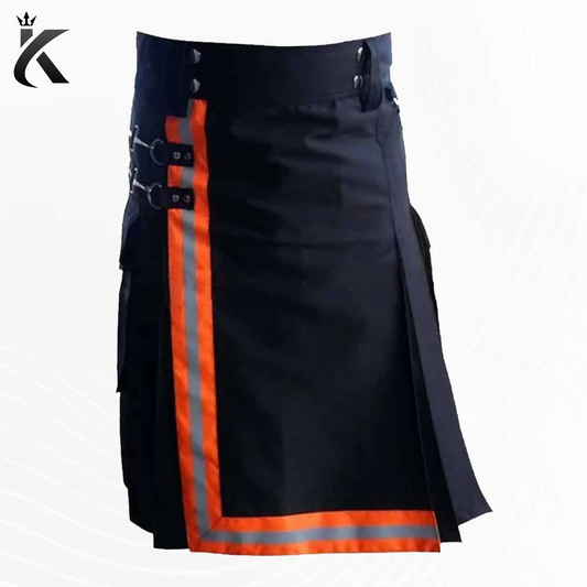 Premium Scottish Traditional Firefighter Kilt With Straps - Crafted with Celtic Pride