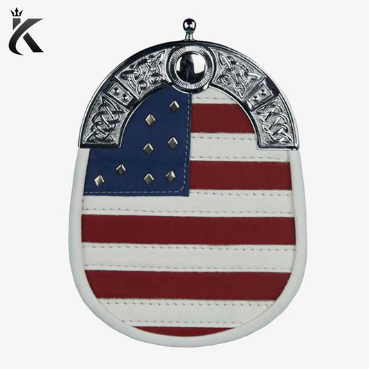 American Flag Scottish Leather Sporran - A Fusion of Heritage and Patriotism