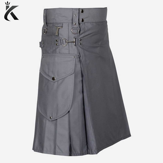 Handmade Scottish Modern Utility Kilt With Cargo Pockets - One Kilt, Endless Possibilities