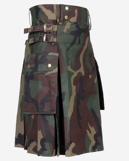 Men’s Camouflage Utility Kilt - The Perfect Blend of Style and Substance