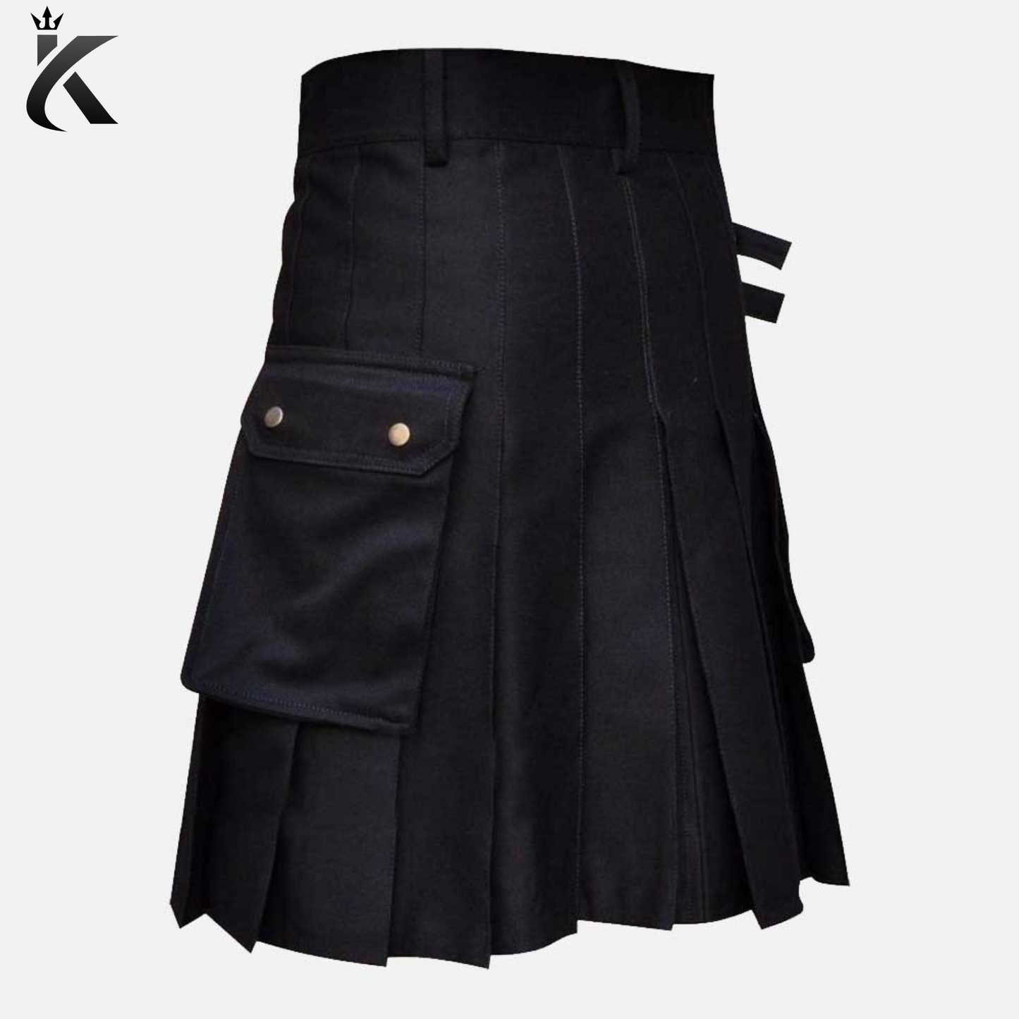 Premium Scottish Black Utility Wedding Kilt For Men - The Versatile Kilt for Modern Living