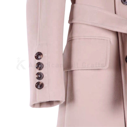 Close up of premium wool fabric texture bespoke men’s winter overcoat