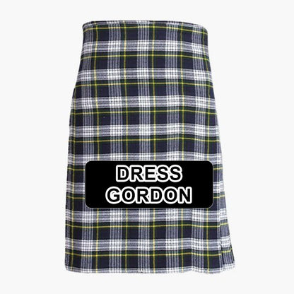 Handmade Dress Gordon tartan kilt with traditional Scottish plaid pattern and classic pleated Highland design.