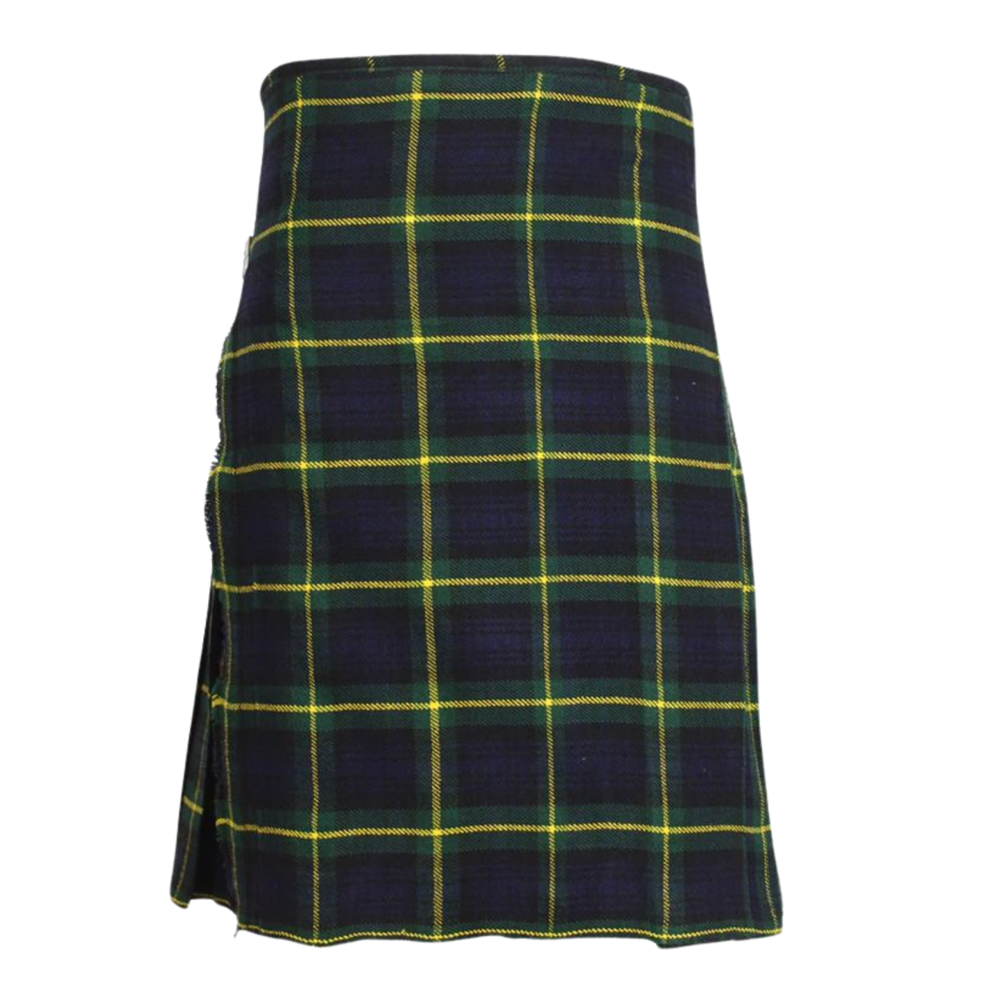 Handmade Gordon Modern tartan kilt back view in 16oz heavyweight fabric, showing the traditional Scottish apron front and classic tartan pattern.