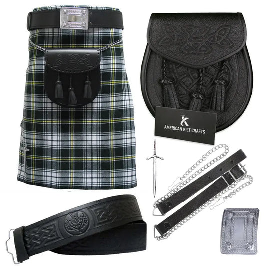 St. Patrick Green Scottish Traditional 8 Yard Tartan Value Kilt Set
