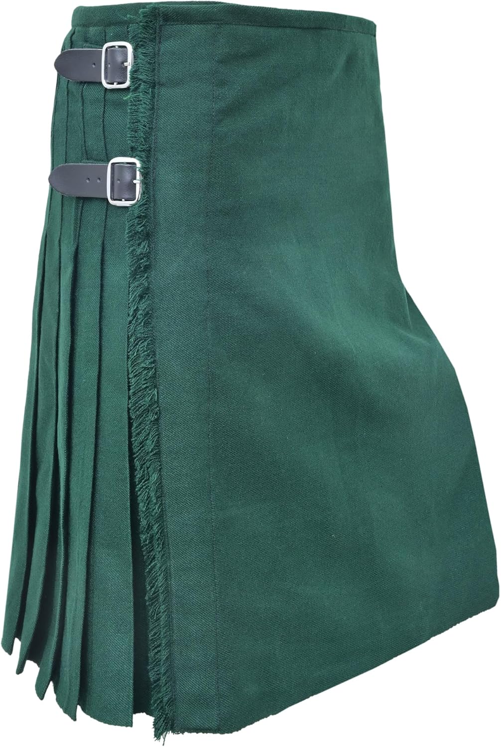 Solid Green Scottish Men's Traditional Kilt with Premium Craftsmanship - American Kilt Crafts