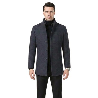 “Men’s Dark Charcoal Wool Coat – Tailored Winter Overcoat for Men, Single-Breasted and Double-Breasted Options, Elegant Heritage Style Wool Coat for Office, Formal, and Smart-Casual Wear”