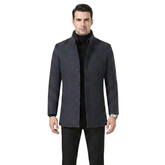 “Men’s Dark Charcoal Wool Coat – Tailored Winter Overcoat for Men, Single-Breasted and Double-Breasted Options, Elegant Heritage Style Wool Coat for Office, Formal, and Smart-Casual Wear”