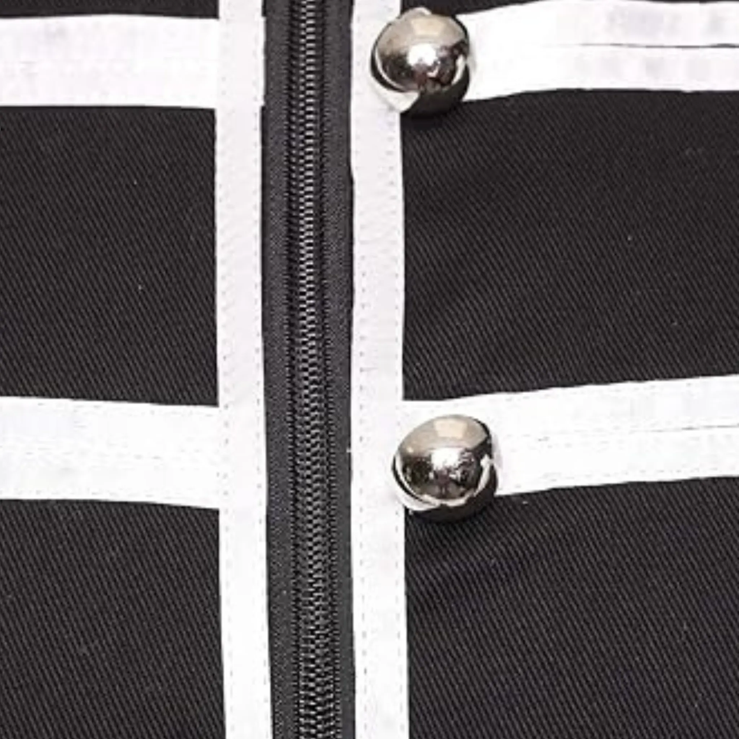 Close-up view of men’s military parade jacket showing decorative buttons, trim, collar, and detailed craftsmanship.