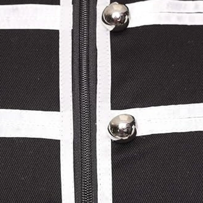 Close-up view of men’s military parade jacket showing decorative buttons, trim, collar, and detailed craftsmanship.