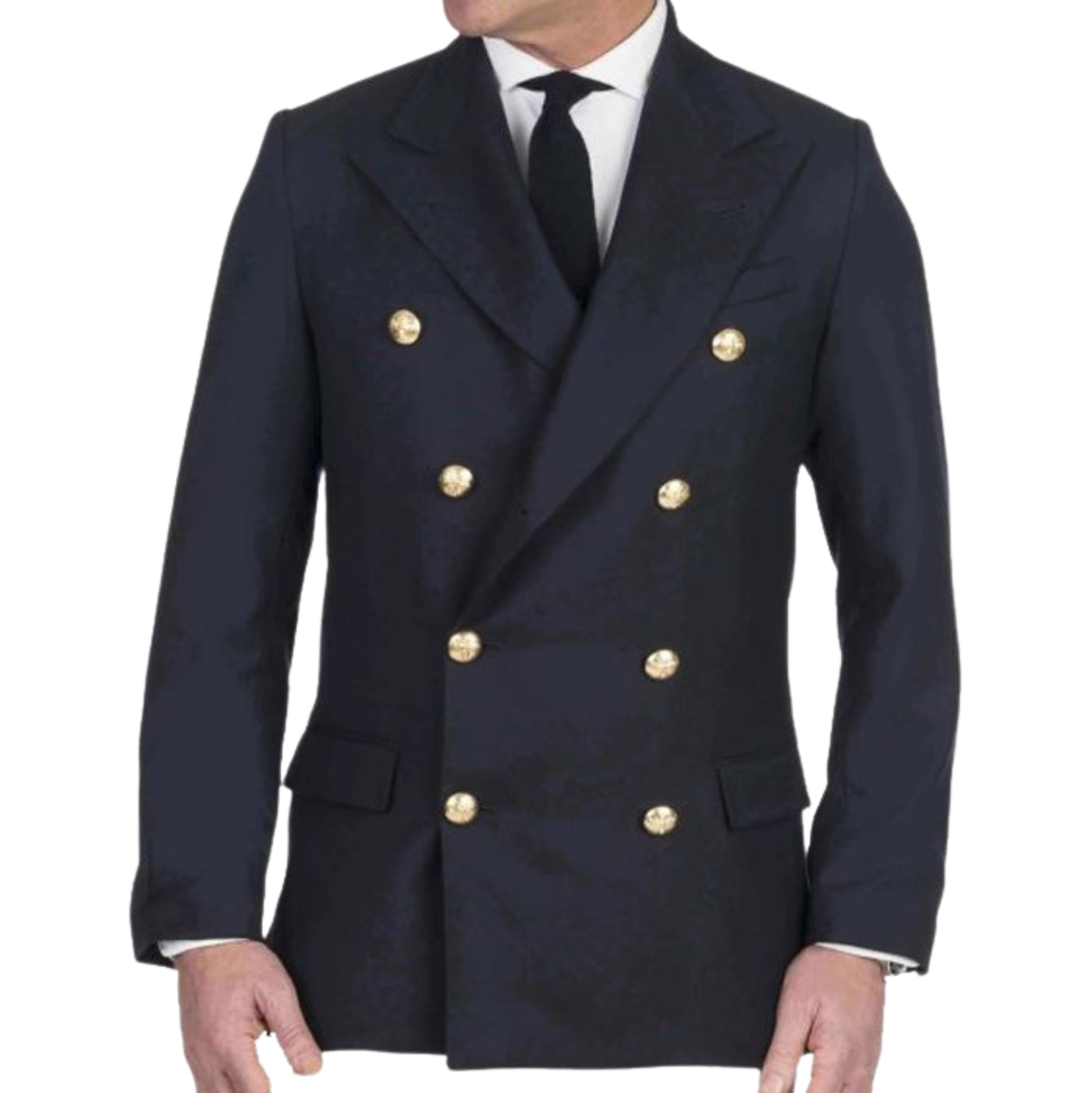 Men’s Prince Charlie double breasted blazer jacket with classic wool tailored fit for formal Highland wear.