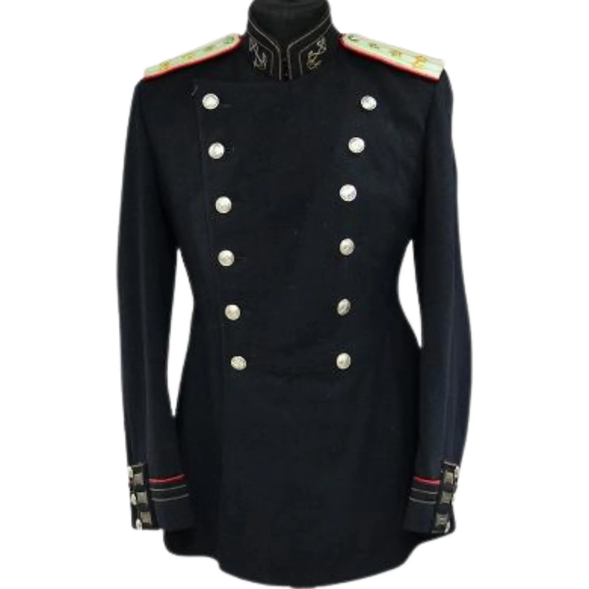Men’s Russian Royal Guard jacket front view featuring a historical military tunic design with ornate gold detailing and structured formal tailoring.