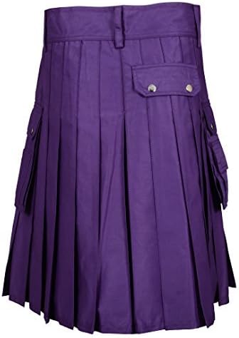 High Quality  Premium Scottish Designer Purple Utility Kilt - American Kilt Crafts