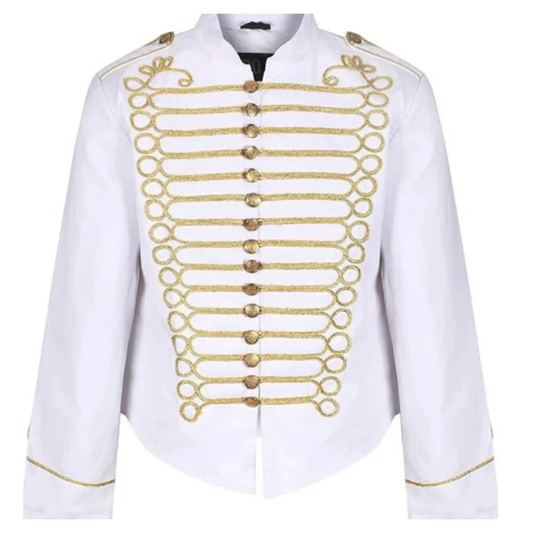 Premium military parade jacket front view featuring a structured dress uniform design and formal ceremonial styling.