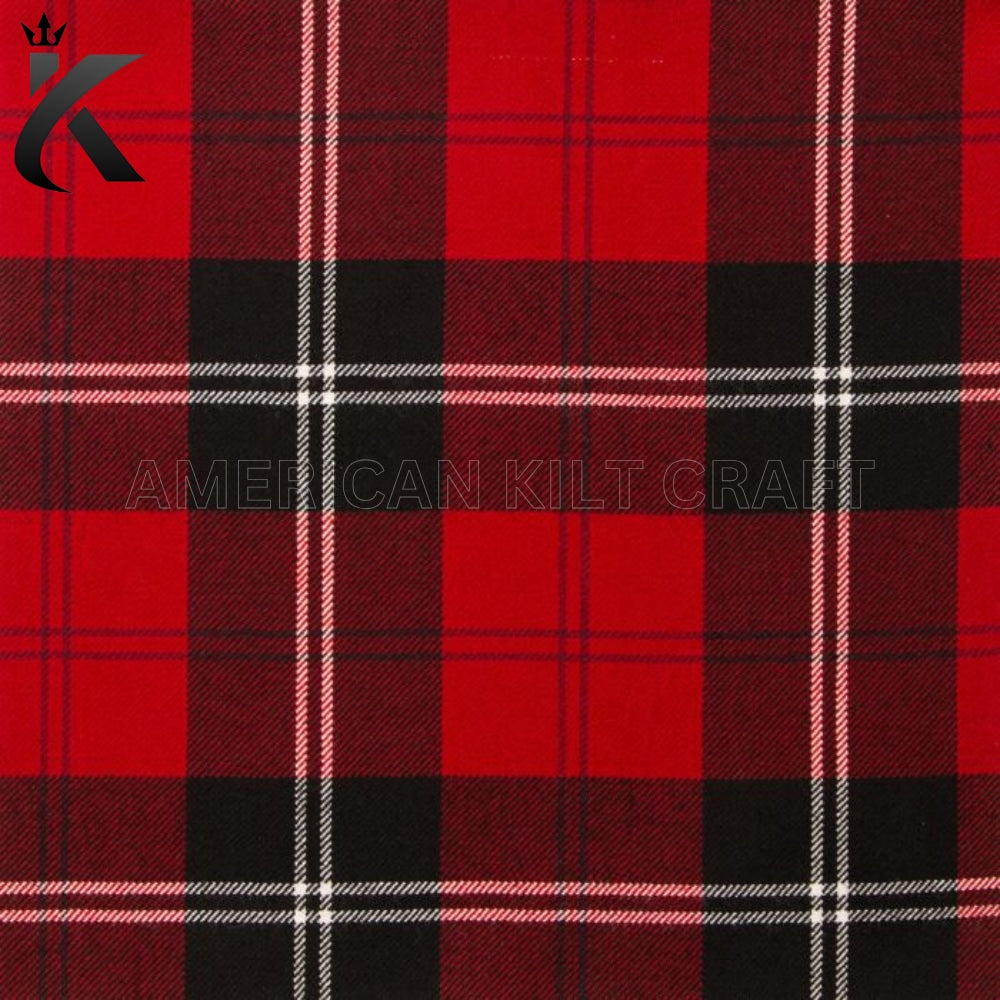 Traditional Ramsay Red Tartan featuring a classic Scottish clan plaid pattern, ideal for Scottish kilts, Highland dress, Celtic heritage clothing, and traditional Scottish outfits.