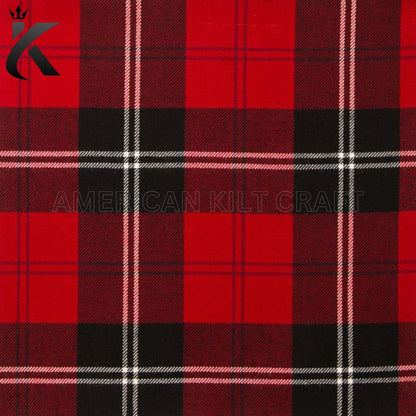 Traditional Ramsay Red Tartan featuring a classic Scottish clan plaid pattern, ideal for Scottish kilts, Highland dress, Celtic heritage clothing, and traditional Scottish outfits.