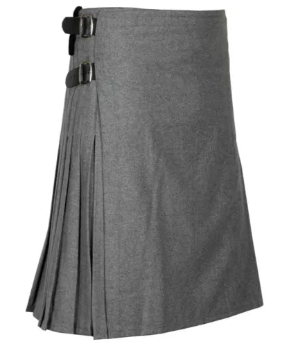 Grey Scottish Men's Traditional Kilt with Premium Craftsmanship - American Kilt Crafts